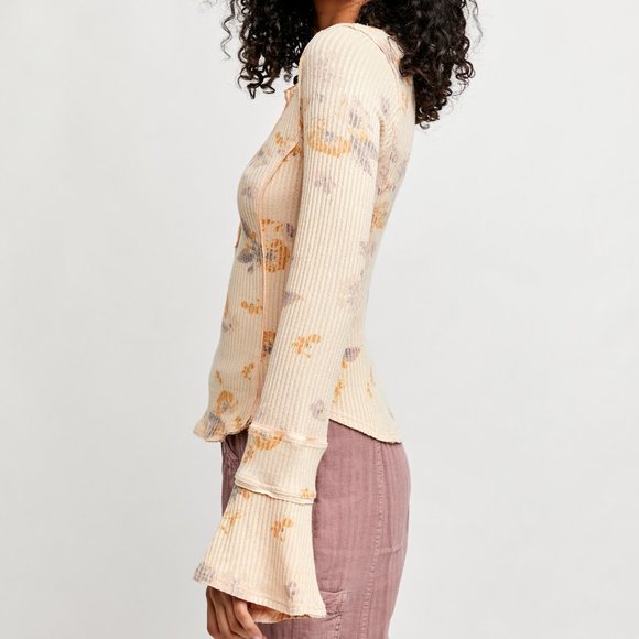 NWT Free People Layer Me Henley / Just Peachy - Picture 2 of 3